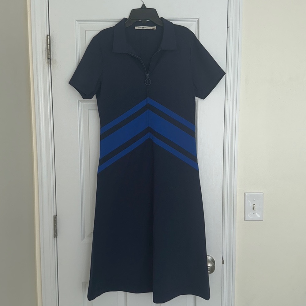 TORY BURCH TECH PONTE CHEVRON DRESS